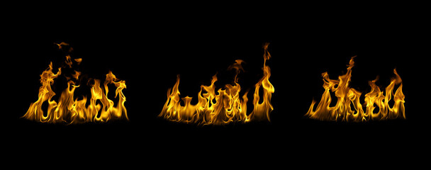  Black background fire, flames with torches and textures with splitting power effect, can grill...