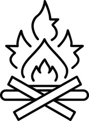 Stylized bonfire with patriotic flame and Independence Day theme