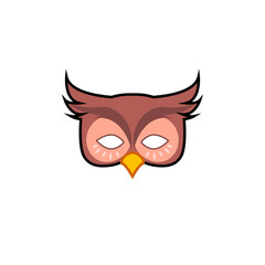 Cartoon Illustration of an Owl Head Mask