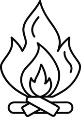 Independence Day vector with campfire scene