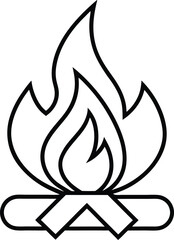 Stylized USA campfire for festive decoration