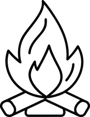 Obraz premium Minimalist logs and flame for Independence Day