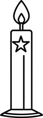 Classic candle illustration for 4th of July