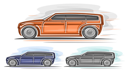 Vector futuristic SUV Cars set