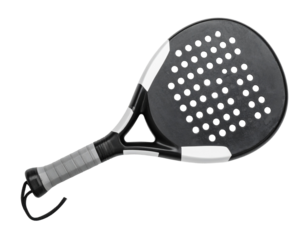 Background of black and white paddle tennis racket. isolated on transparent or white background