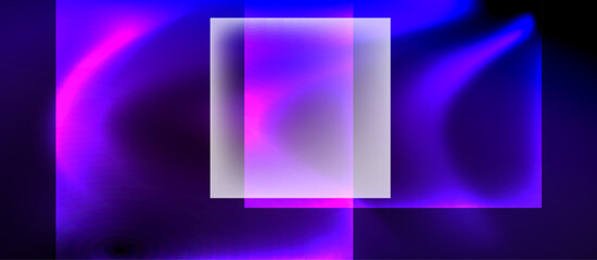 Obraz premium Abstract composition features glowing purple hues, blurred shapes, central square. Minimalist design evokes futuristic energy, soft gradients.