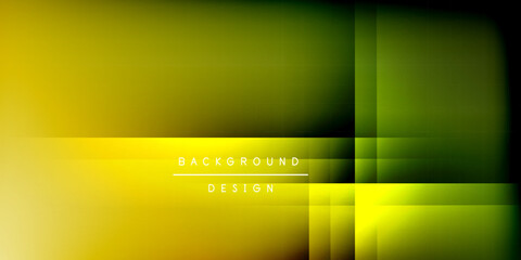 Abstract yellow, green gradients. Rectangular shapes overlap creating modern design. Dark edges frame vibrant center.