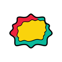 Obraz premium Doodle Style Simple Label Outlines in Bright Marker Colors