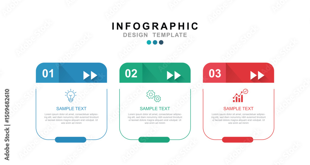 Aufkleber Vector Infographic label design template with icons and 3 options or steps. Can be used for process diagram.	