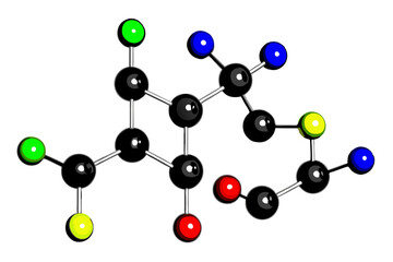 Obraz premium Colorful atomic structure molecular diagram illustrating scientific chemistry and biology