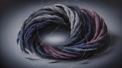 Ethereal Vortex of Interwoven Hues and Glimmering Filaments
