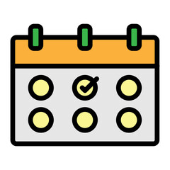 Calendar Vector Filled Icon Design