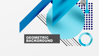 Abstract geometric design. Blue shapes overlap, creating modern visual effect. Minimalist style, clean lines, simple composition.
