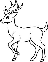 silhouette black and white deer