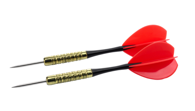 Three darts isolated on transparent or white background