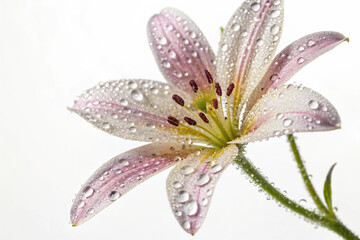 Fototapeta premium Dewy Pink Lily Flower Close-up