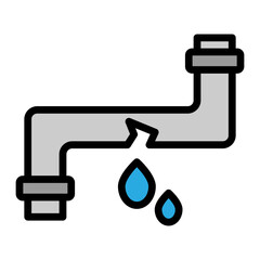 Leaking Vector Filled Icon Design