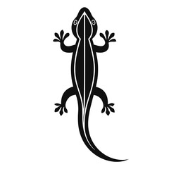 Black salamander silhouette background design