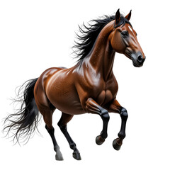 Obraz premium muscular horse running gallantly isolated on transparent png. 