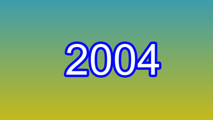 New Year 2004 illustration. 2004 number text yellow and green background illustration. and creating a stunning 4k illustration.