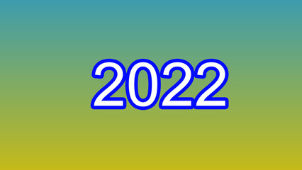 New Year 2022 illustration. 2022 number text yellow and green background illustration. and creating a stunning 4k illustration.