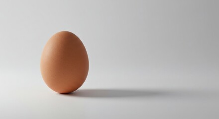 Single Brown Egg on White Background A Simple, Clean Image