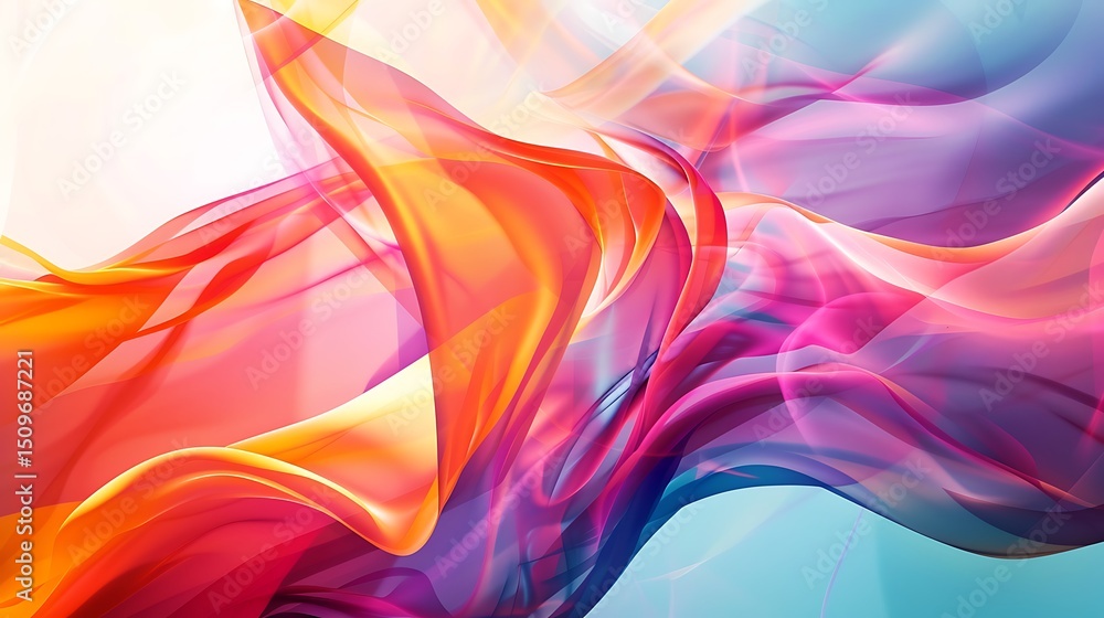 Poster abstract colorful wave background with smooth gradient and dynamic flow