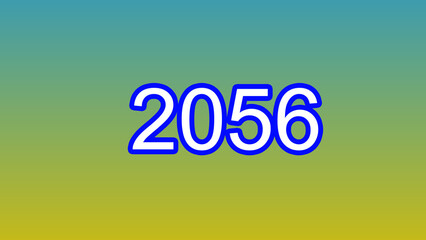 New Year 2056 illustration. 2056 number text yellow and green background illustration. and creating a stunning 4k illustration.
