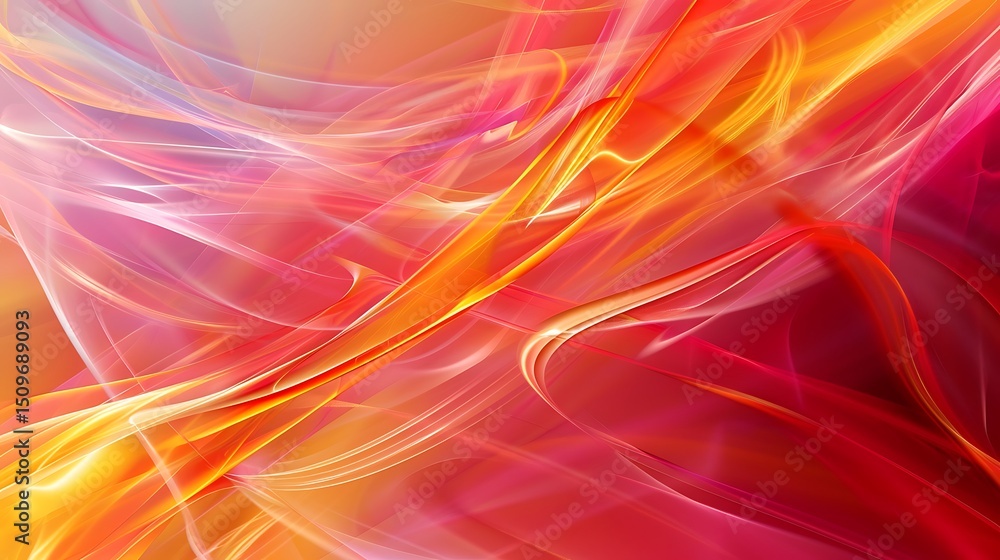 Leinwandbilder abstract background with flowing lines in shades of orange red and pink creating a dynamic and vibrant design