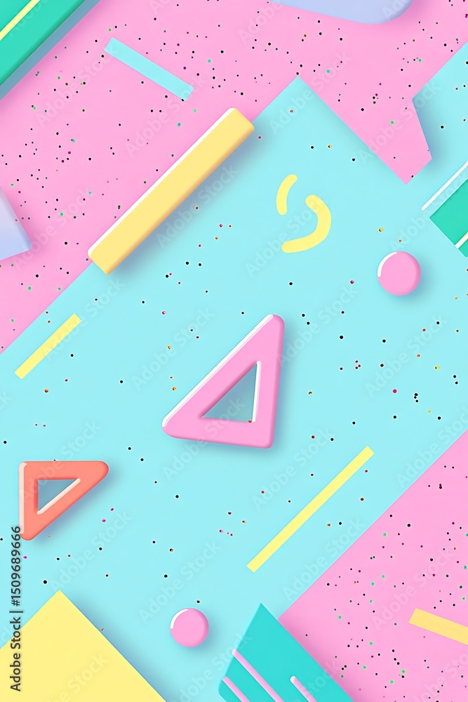 Poster dynamic holographic background highlighting diagonal patterns and geometric shapes in a neon pink, b