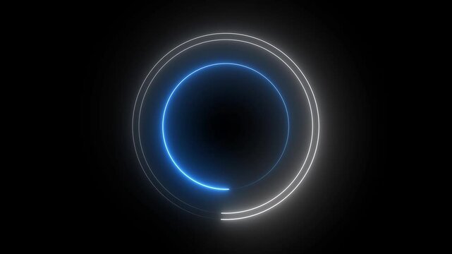 Glowing neon lights ellipse tool icon on black background.