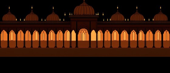 Illuminated ancient structure