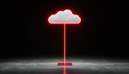Illuminated cloud on a pedestal
