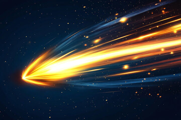 Sci-fi weapon blast with multicolor fire trail