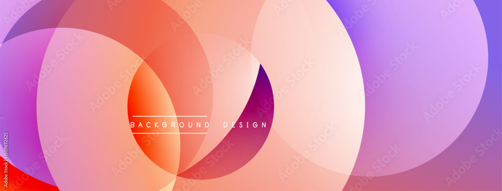 Poster abstract colorful overlapping circles create dynamic background. gradient shades blend smoothly, off
