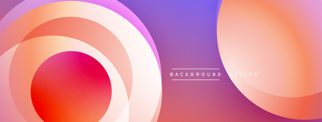 Abstract colorful layers create dynamic visual effect. Gradient shades blend, forming modern background design. Smooth shapes overlap.