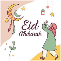 Decorative eid moon for holy festival background