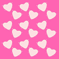 Pink love heart seamless pattern illustration.