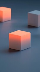 Illuminated white cubes