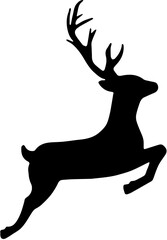 silhouette vector black and white deer
