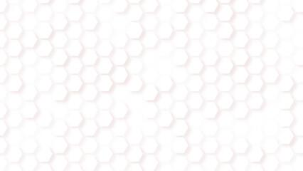 3D Futuristic honeycomb mosaic white background. Realistic geometric mesh cells texture. Abstract white vector wallpaper with hexagon grid.