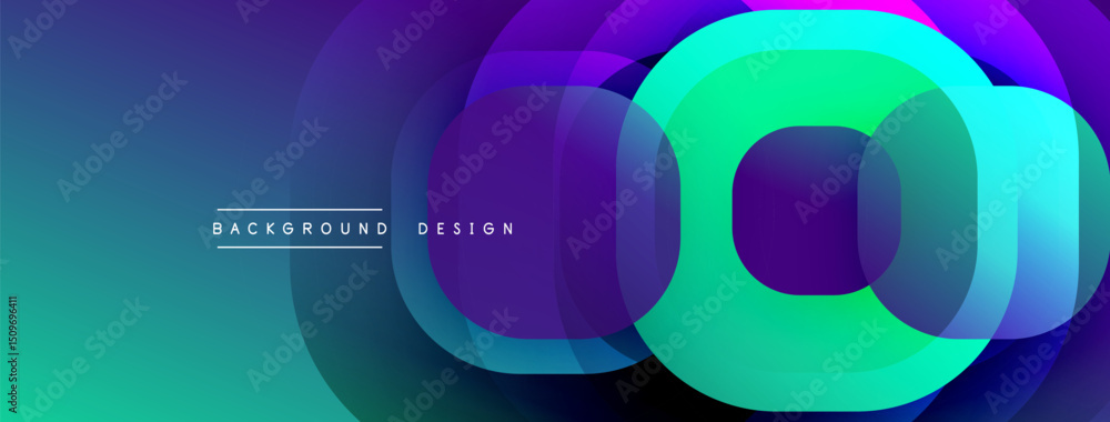 Leinwandbilder abstract gradient layers create dynamic visual effect. circles overlap, forming modern background de