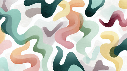 Abstract colorful wavy watercolor pattern background wallpaper