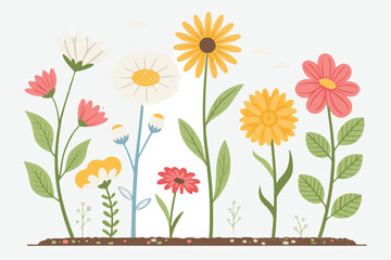 Obraz premium Vibrant Floral Display A Collection of Wildflowers 