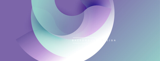 Abstract fluid shapes, purple hues dominate. Gradient colors blend smoothly, creating dynamic visual effect. Modern design element.