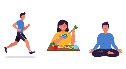 Healthy Living Icons Vector Illustration