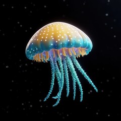 Jellyfish, vibrant,  glowing