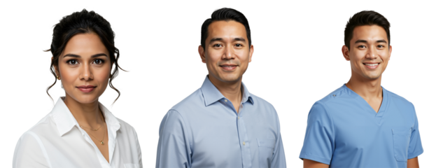 Diverse Group of Adults in Professional Attire for Business and Healthcare Representing Unity and Collaboration