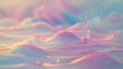 Obraz premium Dreamy landscape with pastel clouds and shimmering water, creating a tranquil and magical ambiance