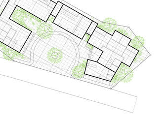Floor plan designed building on the drawing.